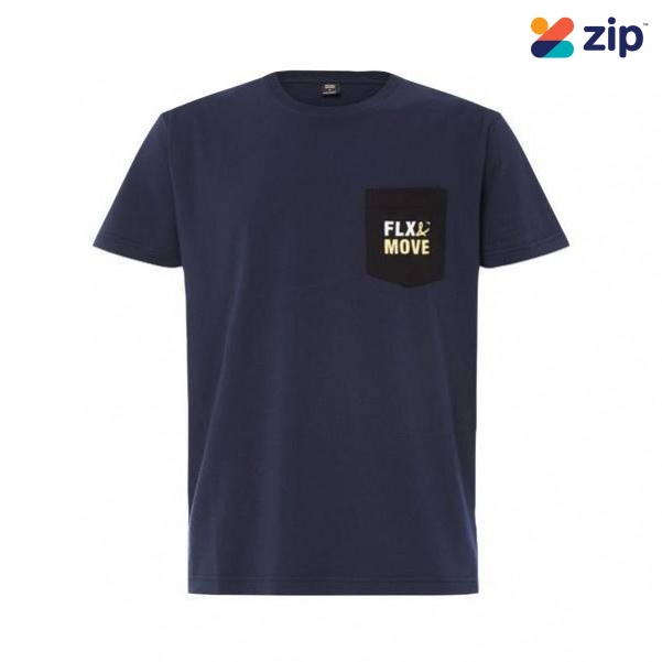 Bisley BKT065_BPCT - 100% Cotton FLX & MOVE Navy Short Sleeve Pocket Tee